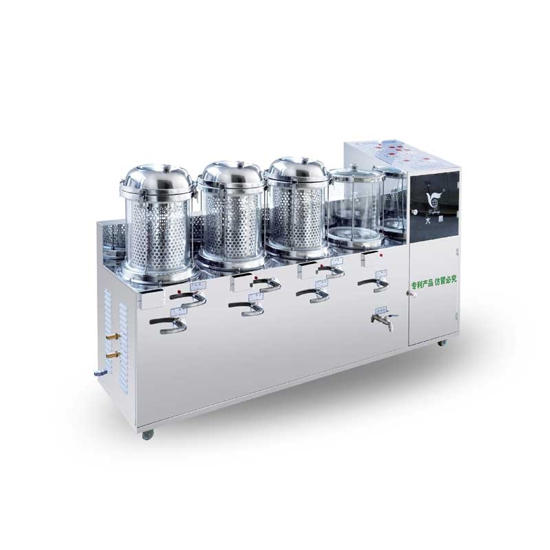 Computer mixing and energy saving two frying decocting packaging machine series DP2000-3 (3+1) type